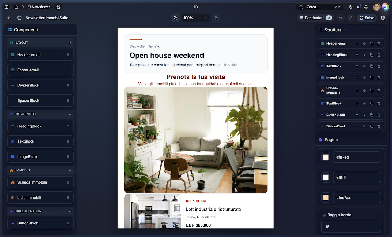 Editor contratti ImmobilSuite